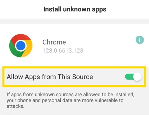 Permitir recursos desconocidos